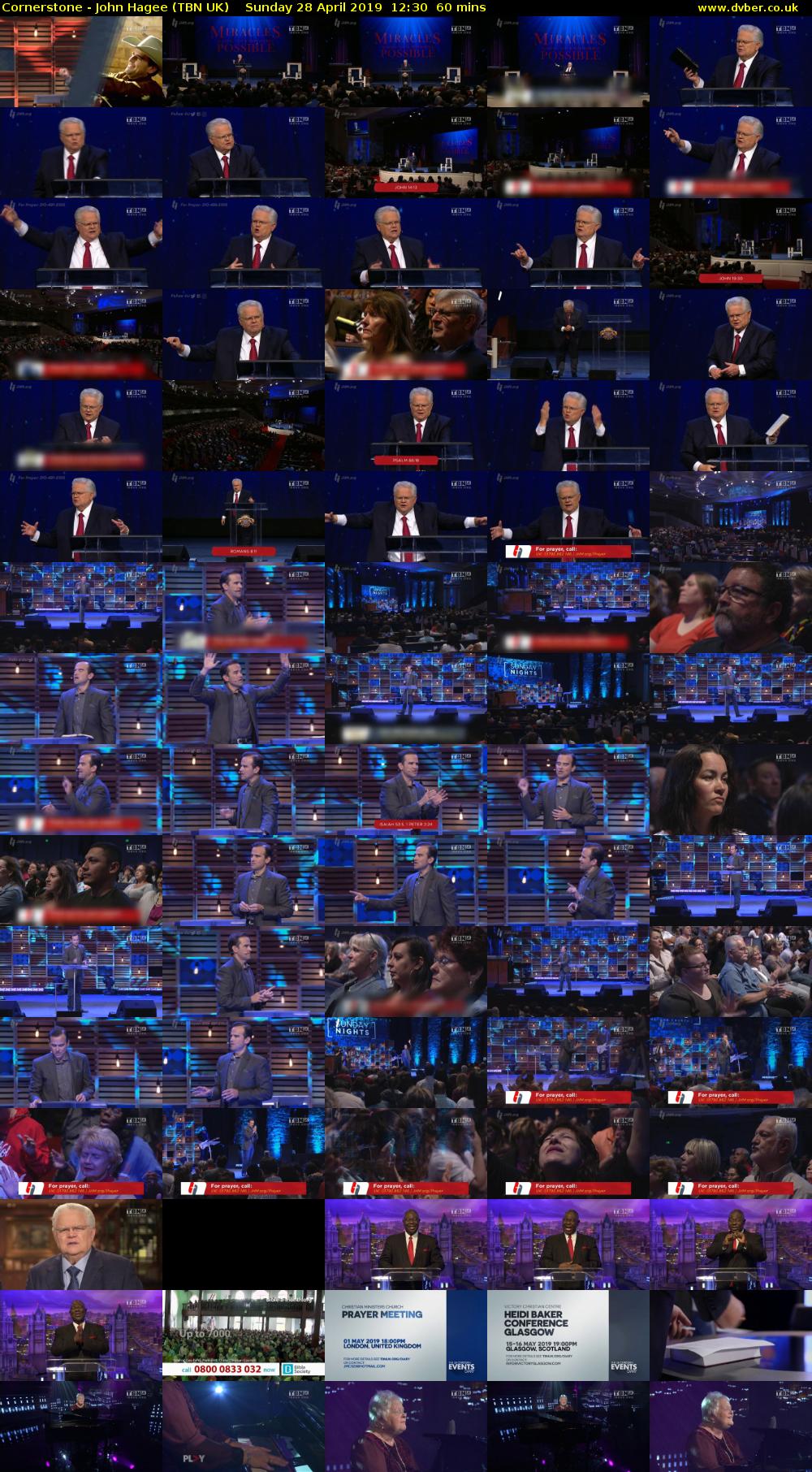 Cornerstone - John Hagee (TBN UK) Sunday 28 April 2019 12:30 - 13:30