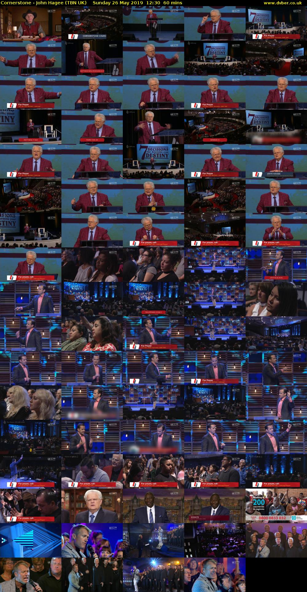 Cornerstone - John Hagee (TBN UK) Sunday 26 May 2019 12:30 - 13:30