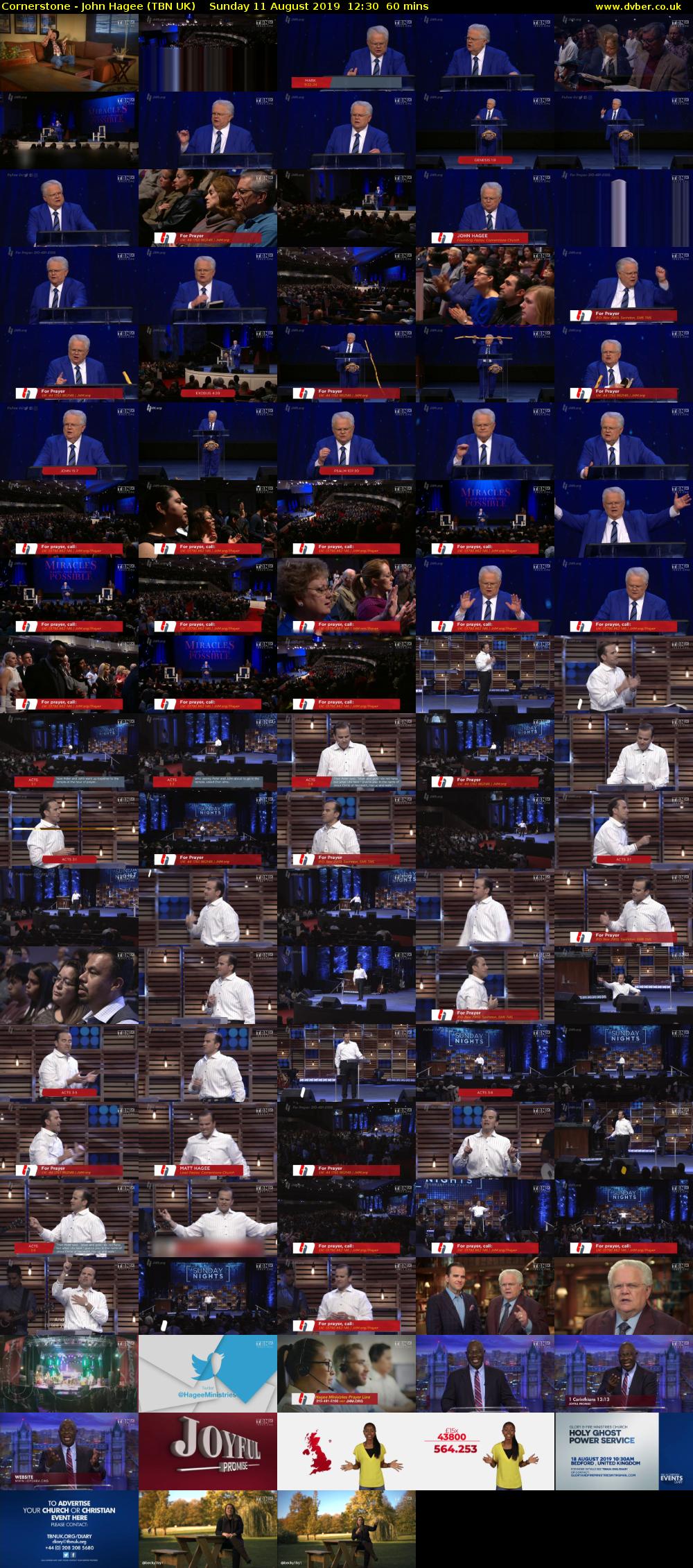 Cornerstone - John Hagee (TBN UK) Sunday 11 August 2019 12:30 - 13:30