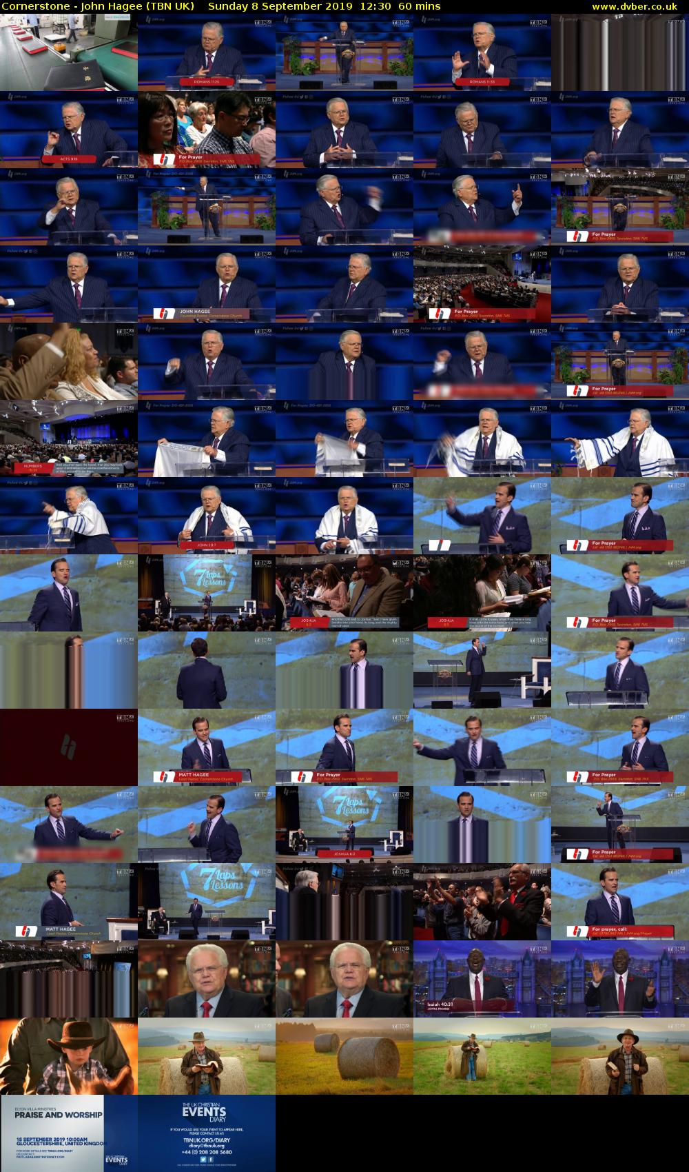 Cornerstone - John Hagee (TBN UK) Sunday 8 September 2019 12:30 - 13:30