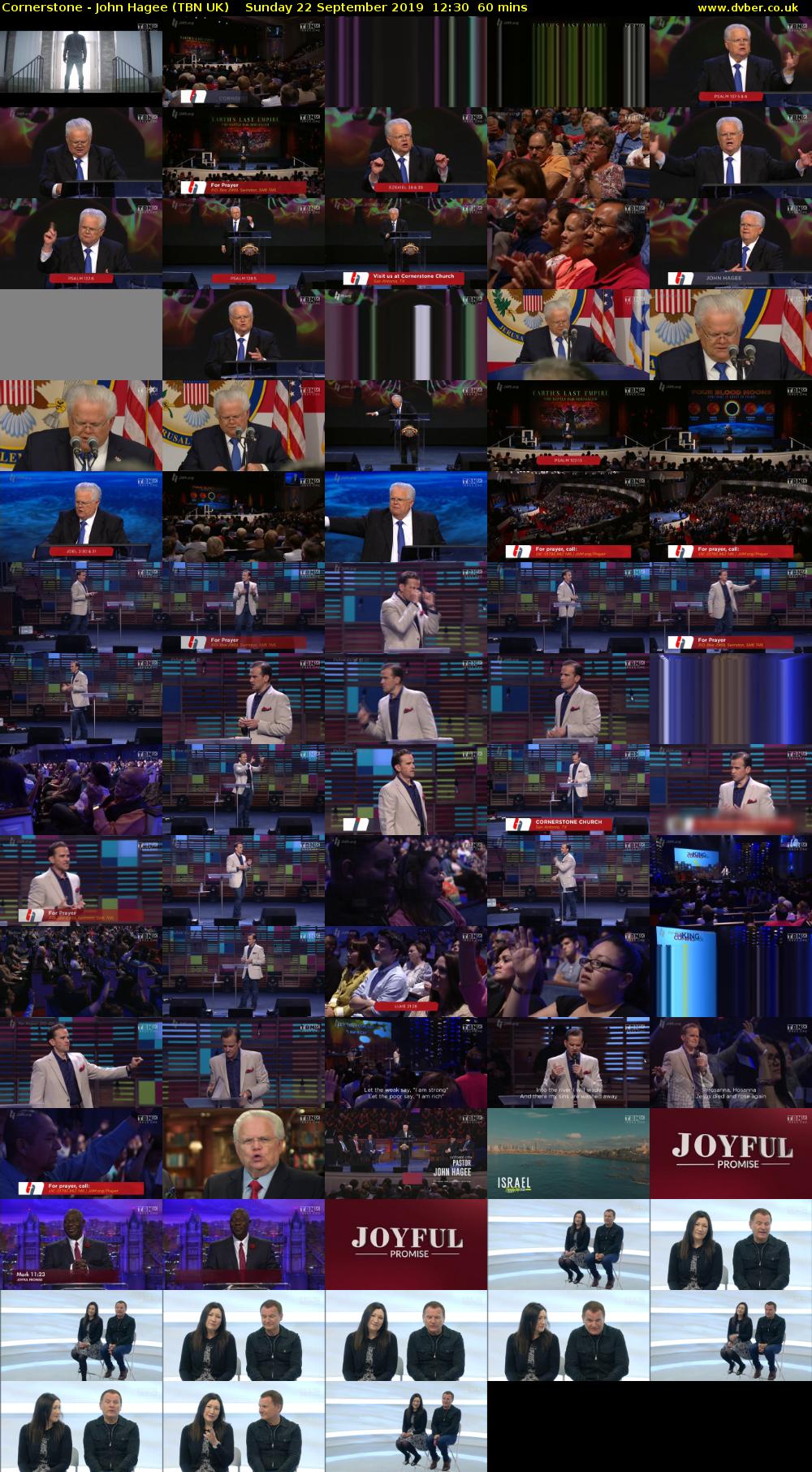 Cornerstone - John Hagee (TBN UK) Sunday 22 September 2019 12:30 - 13:30