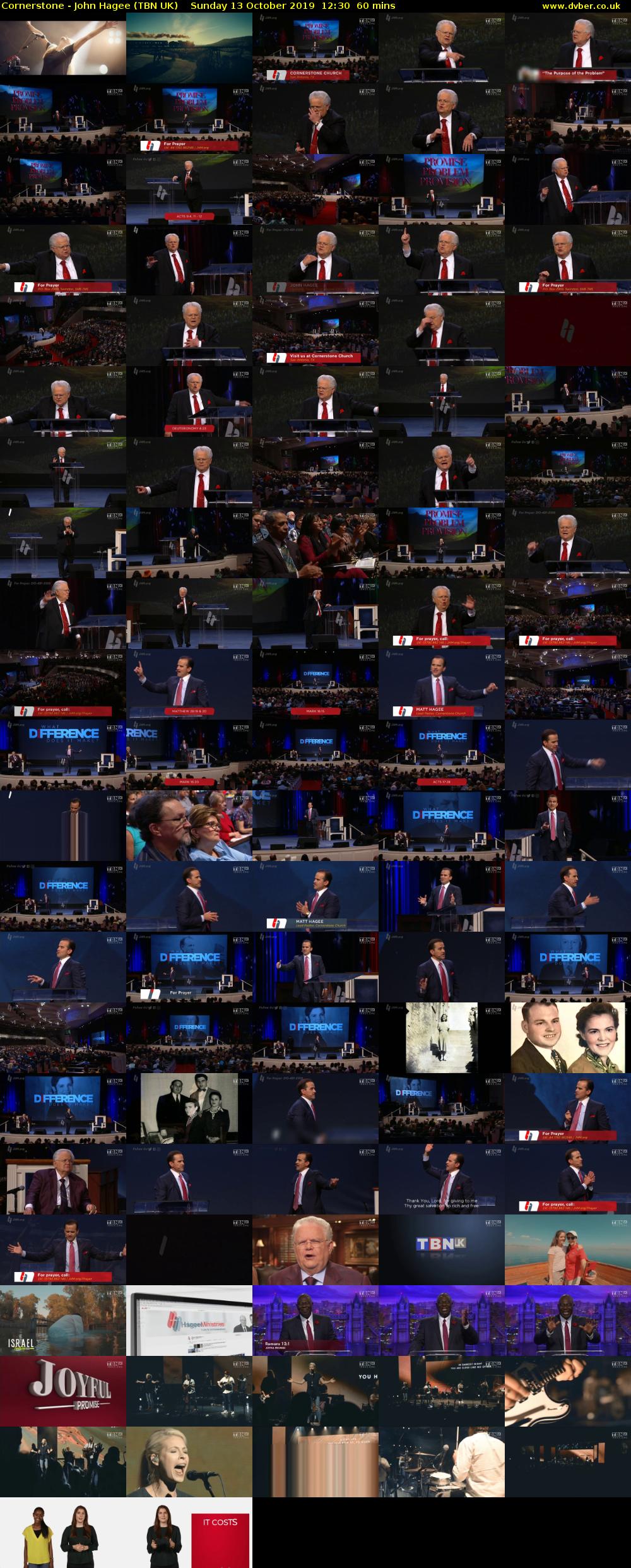 Cornerstone - John Hagee (TBN UK) Sunday 13 October 2019 12:30 - 13:30