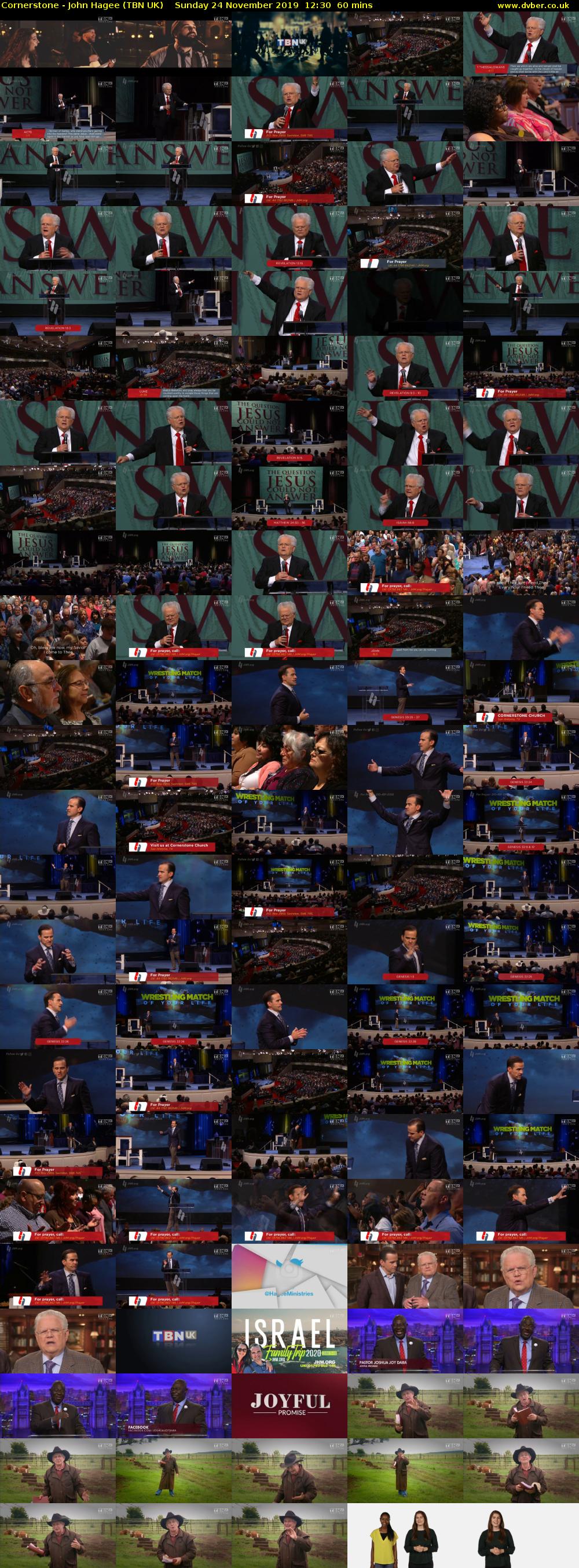Cornerstone - John Hagee (TBN UK) Sunday 24 November 2019 12:30 - 13:30