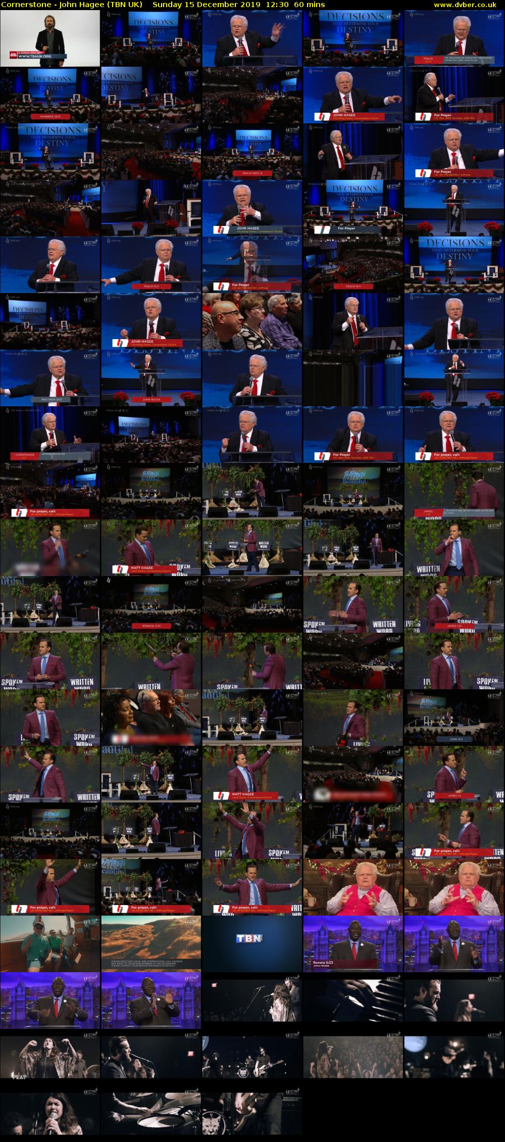 Cornerstone - John Hagee (TBN UK) Sunday 15 December 2019 12:30 - 13:30