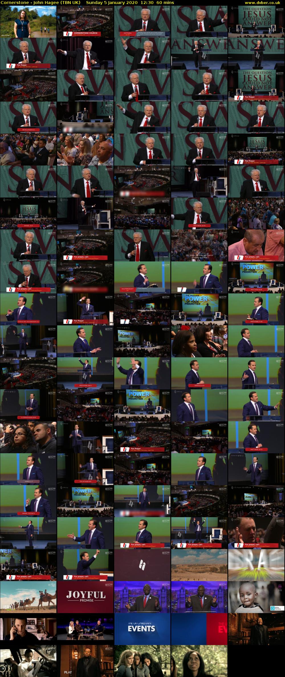 Cornerstone - John Hagee (TBN UK) Sunday 5 January 2020 12:30 - 13:30