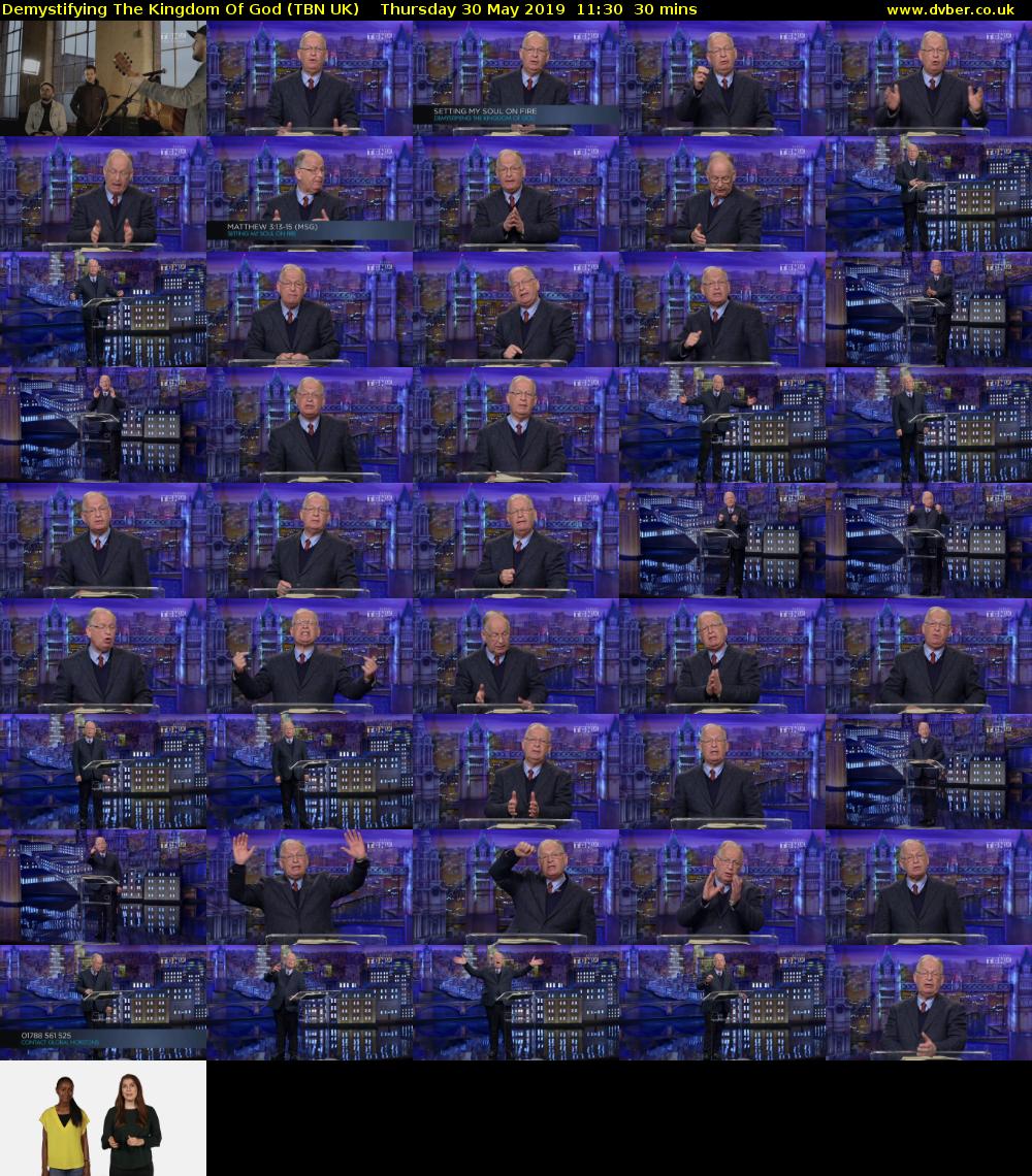 Demystifying The Kingdom Of God (TBN UK) Thursday 30 May 2019 11:30 - 12:00