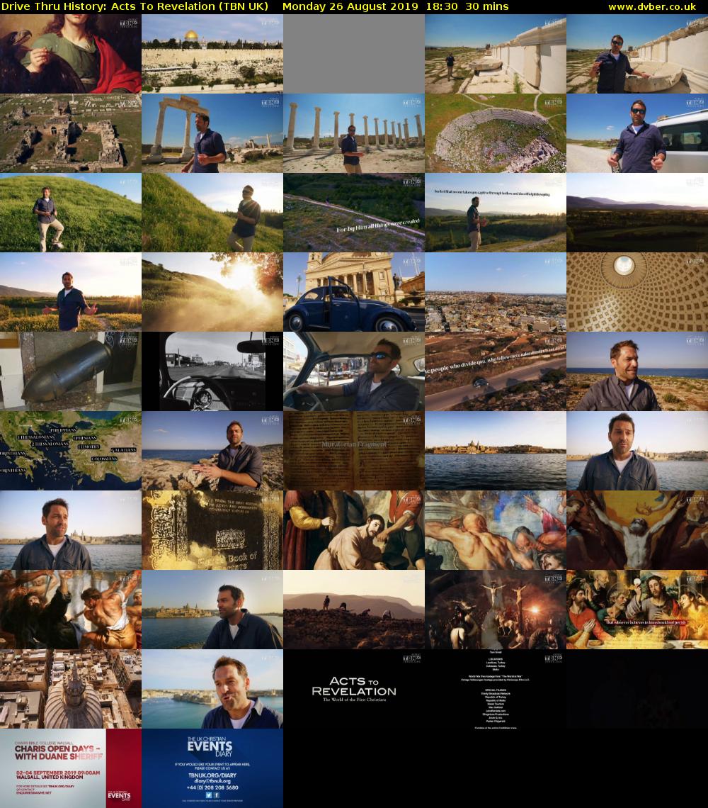 Drive Thru History: Acts To Revelation (TBN UK) Monday 26 August 2019 18:30 - 19:00