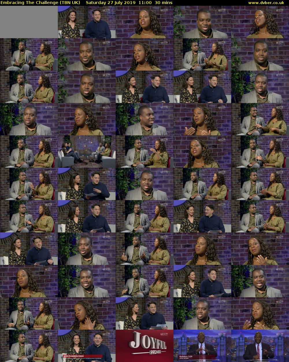 Embracing The Challenge (TBN UK) Saturday 27 July 2019 11:00 - 11:30