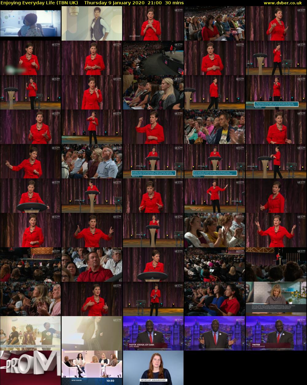Enjoying Everyday Life (TBN UK) Thursday 9 January 2020 21:00 - 21:30