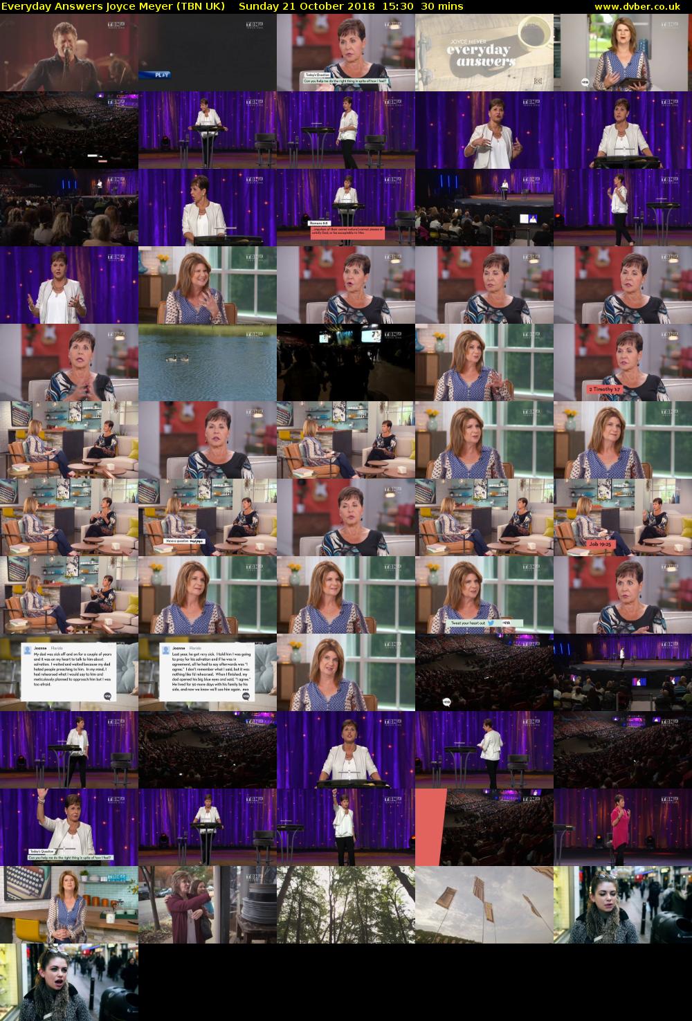 Everyday Answers Joyce Meyer (TBN UK) Sunday 21 October 2018 15:30 - 16:00