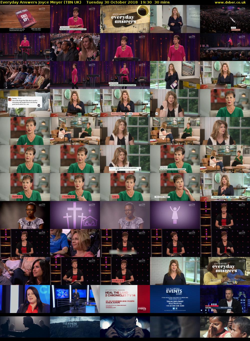 Everyday Answers Joyce Meyer (TBN UK) Tuesday 30 October 2018 19:30 - 20:00