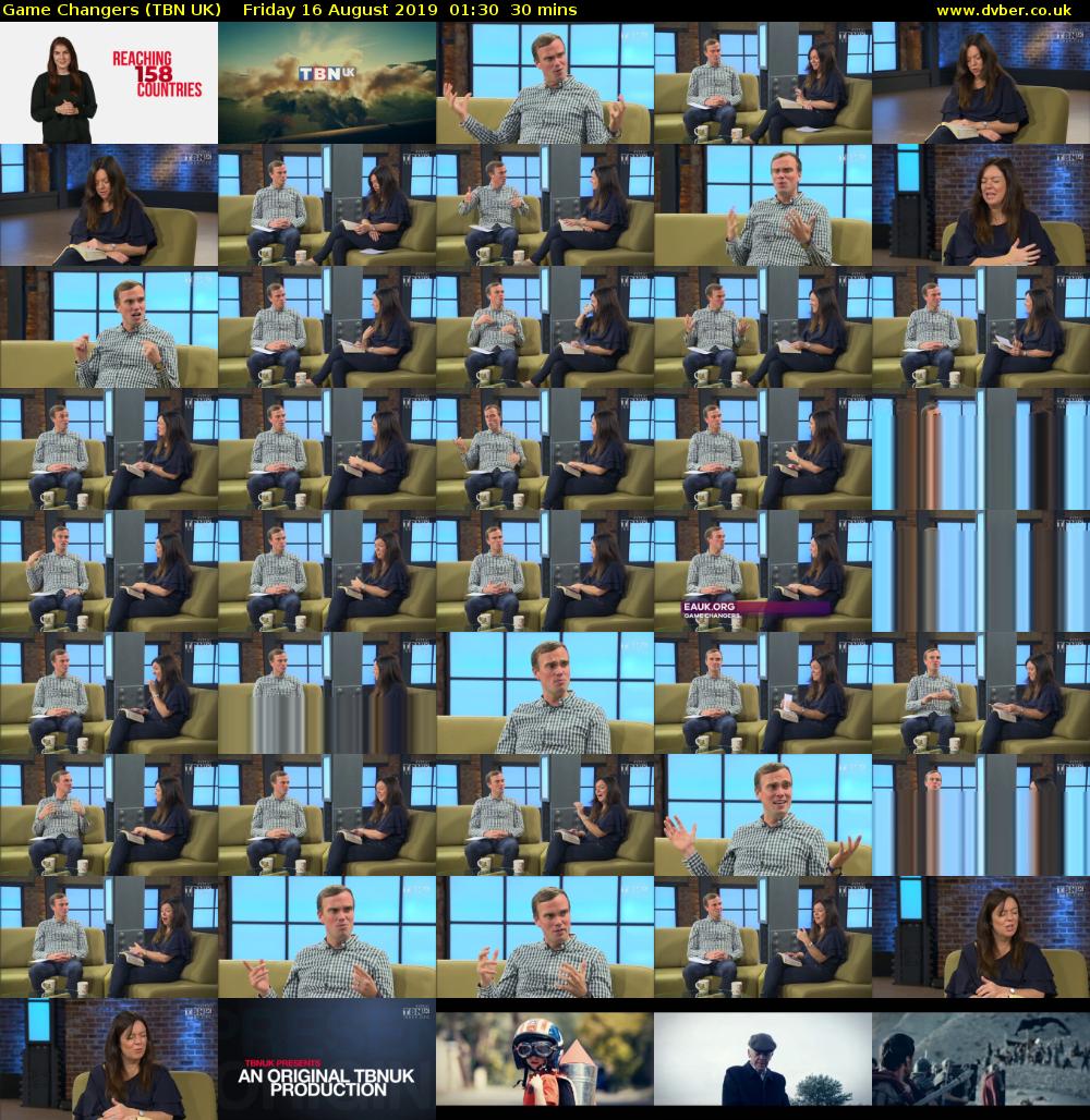 Game Changers (TBN UK) Friday 16 August 2019 01:30 - 02:00