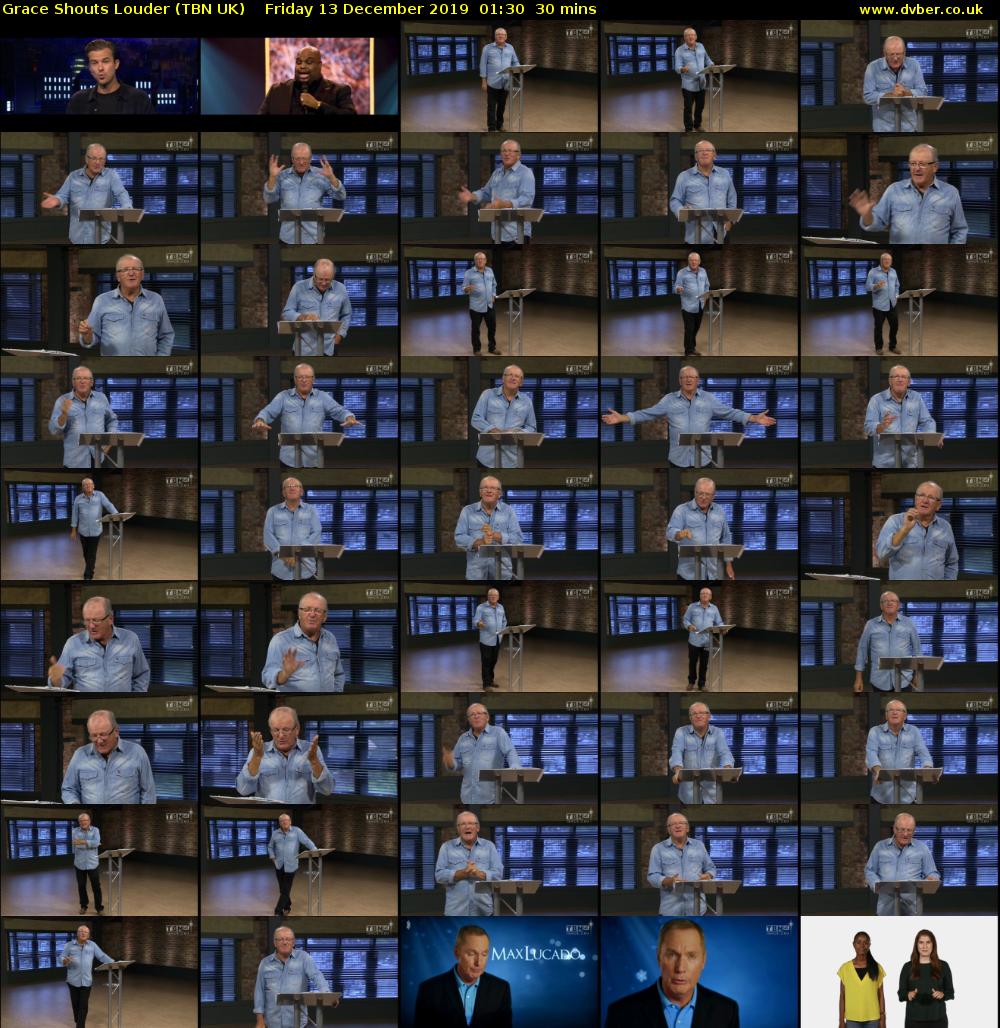 Grace Shouts Louder (TBN UK) Friday 13 December 2019 01:30 - 02:00
