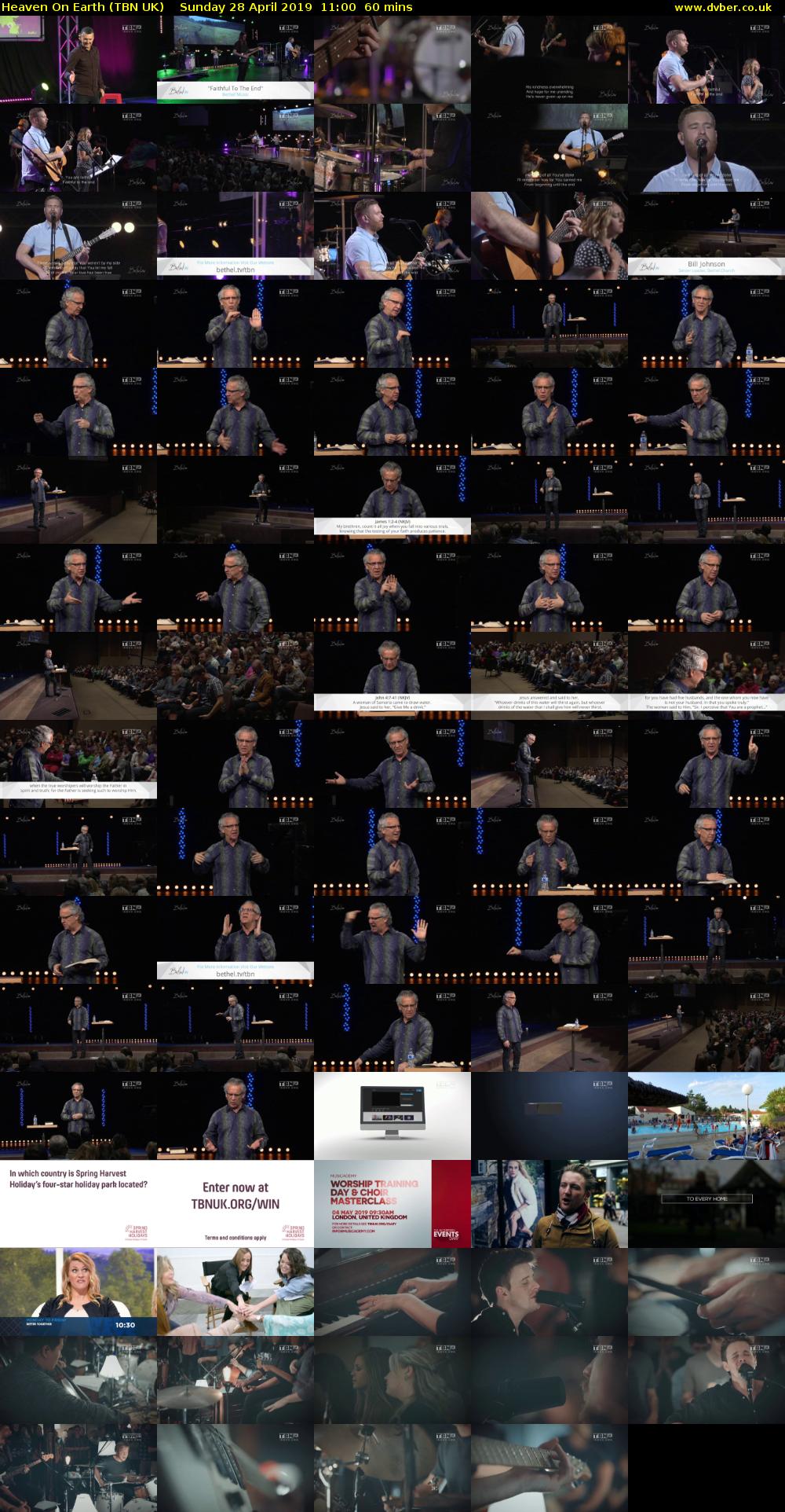 Heaven On Earth (TBN UK) Sunday 28 April 2019 11:00 - 12:00