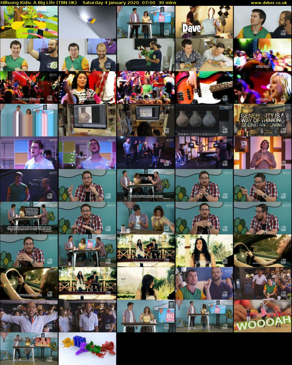Hillsong Kids: A Big Life (TBN UK) Saturday 4 January 2020 07:00 - 07:30