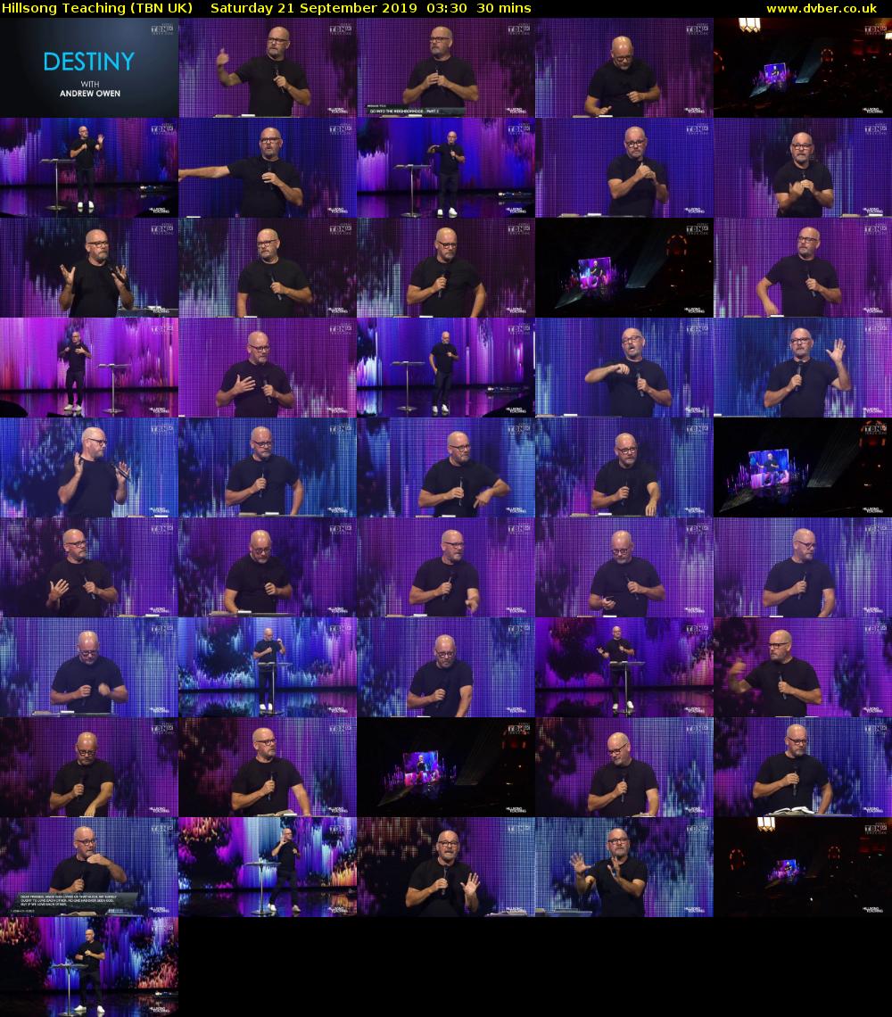 Hillsong Teaching (TBN UK) Saturday 21 September 2019 03:30 - 04:00
