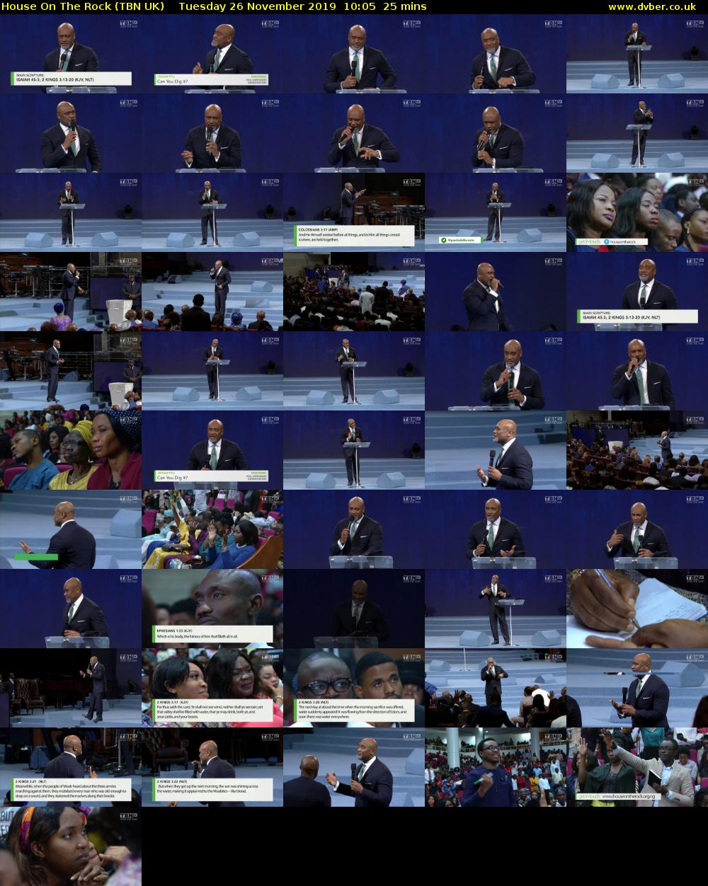 House On The Rock (TBN UK) Tuesday 26 November 2019 10:05 - 10:30