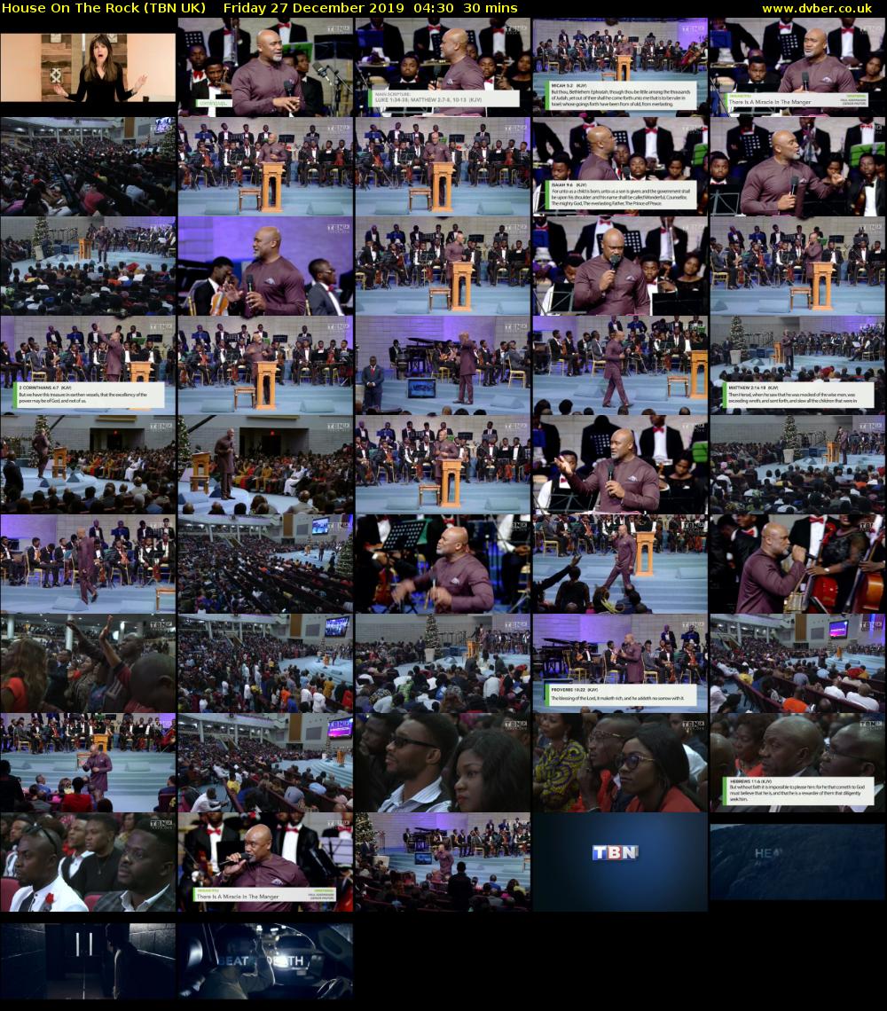 House On The Rock (TBN UK) Friday 27 December 2019 04:30 - 05:00