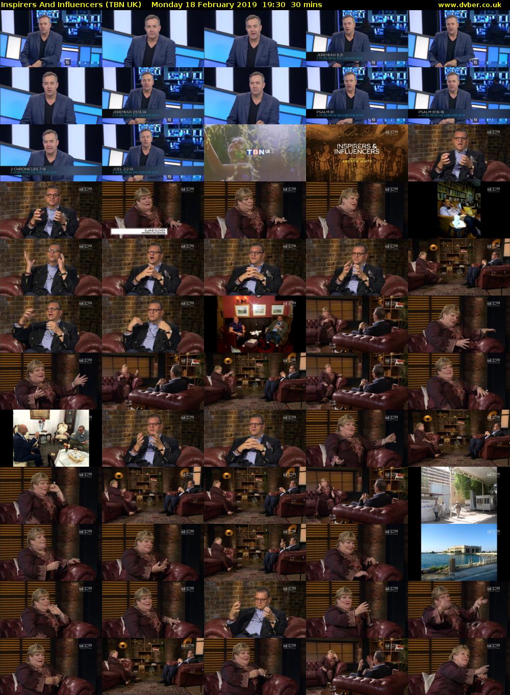 Inspirers And Influencers (TBN UK) Monday 18 February 2019 19:30 - 20:00