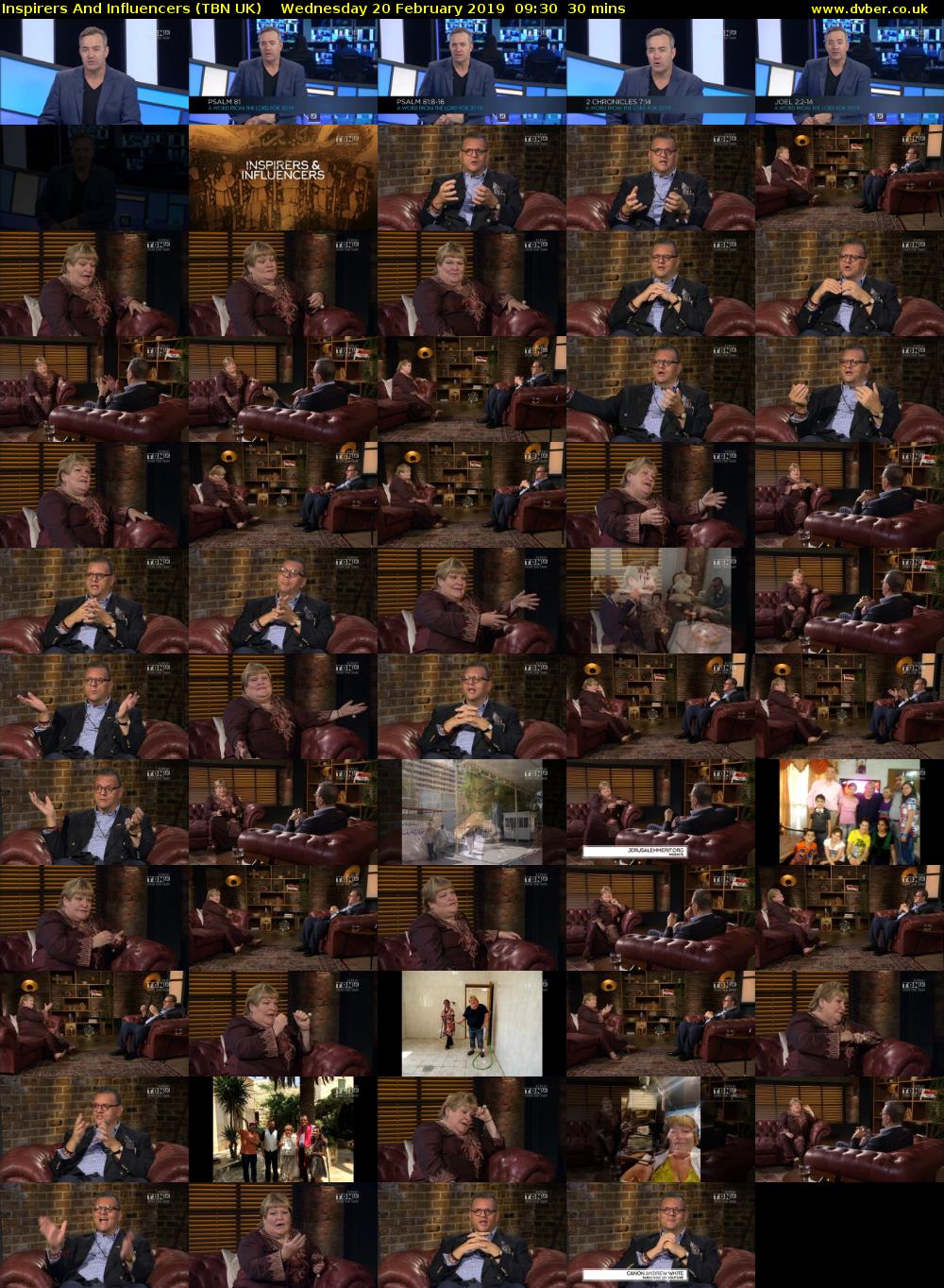 Inspirers And Influencers (TBN UK) Wednesday 20 February 2019 09:30 - 10:00
