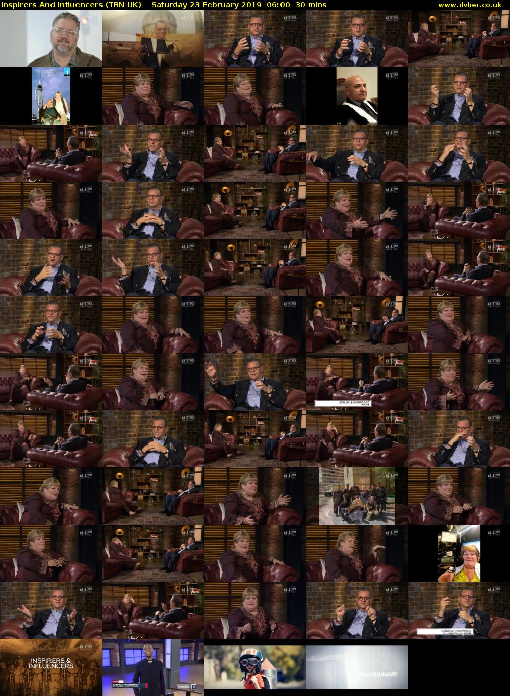 Inspirers And Influencers (TBN UK) Saturday 23 February 2019 06:00 - 06:30