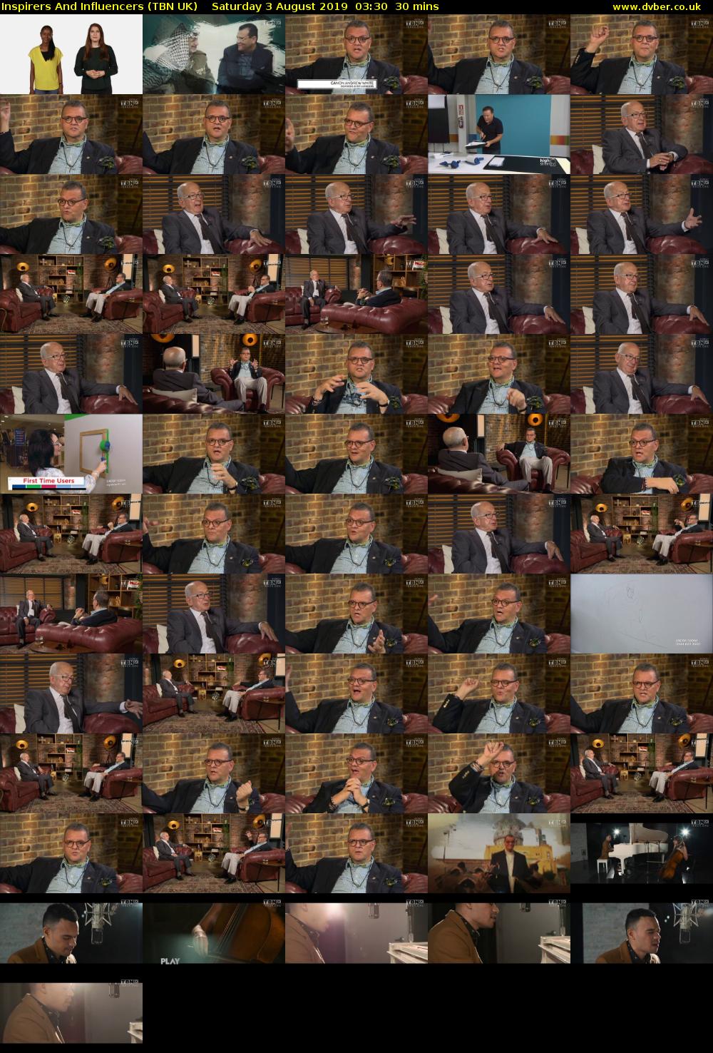 Inspirers And Influencers (TBN UK) Saturday 3 August 2019 03:30 - 04:00