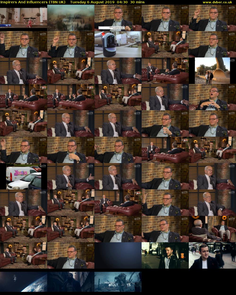 Inspirers And Influencers (TBN UK) Tuesday 6 August 2019 04:30 - 05:00