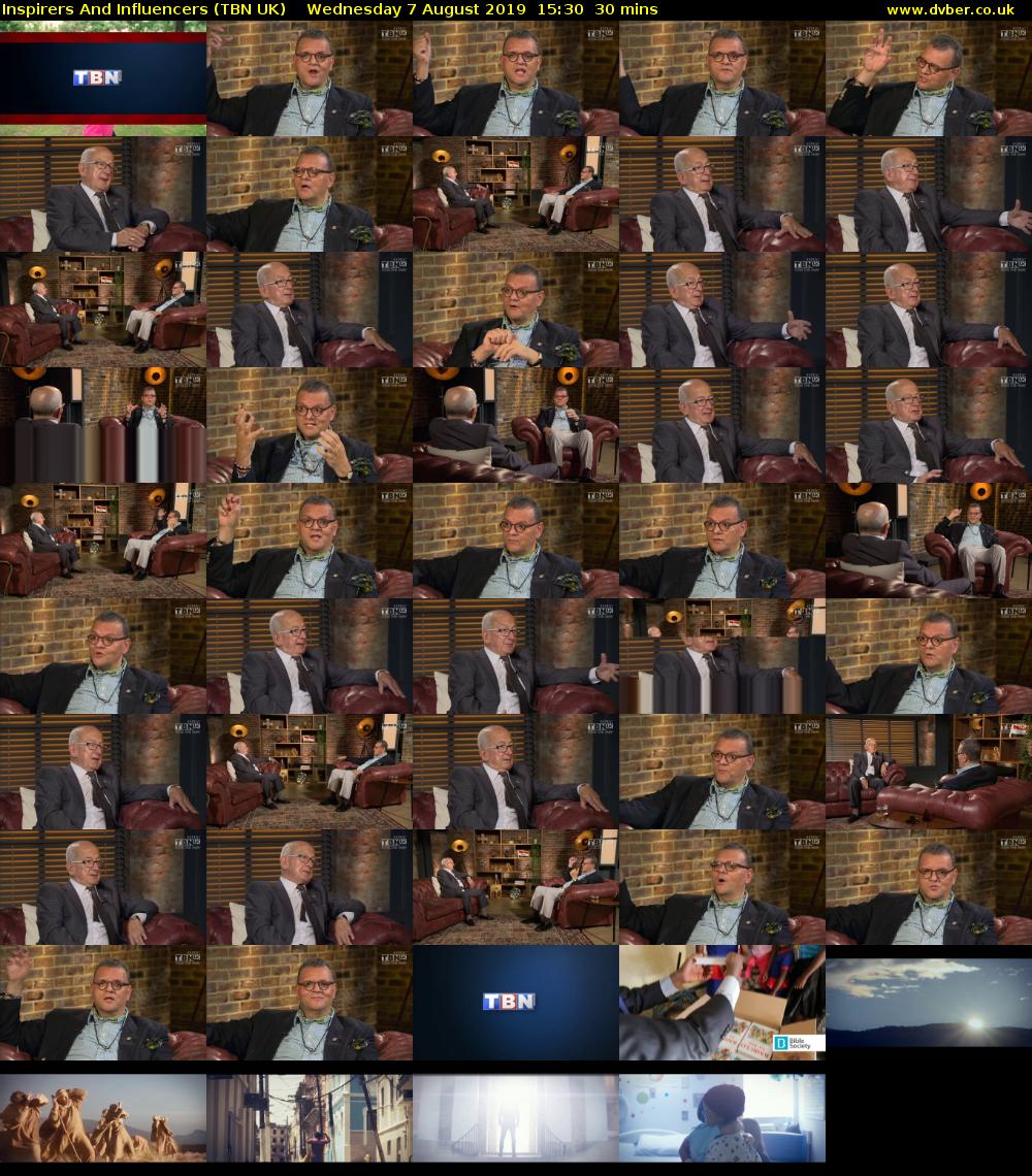 Inspirers And Influencers (TBN UK) Wednesday 7 August 2019 15:30 - 16:00