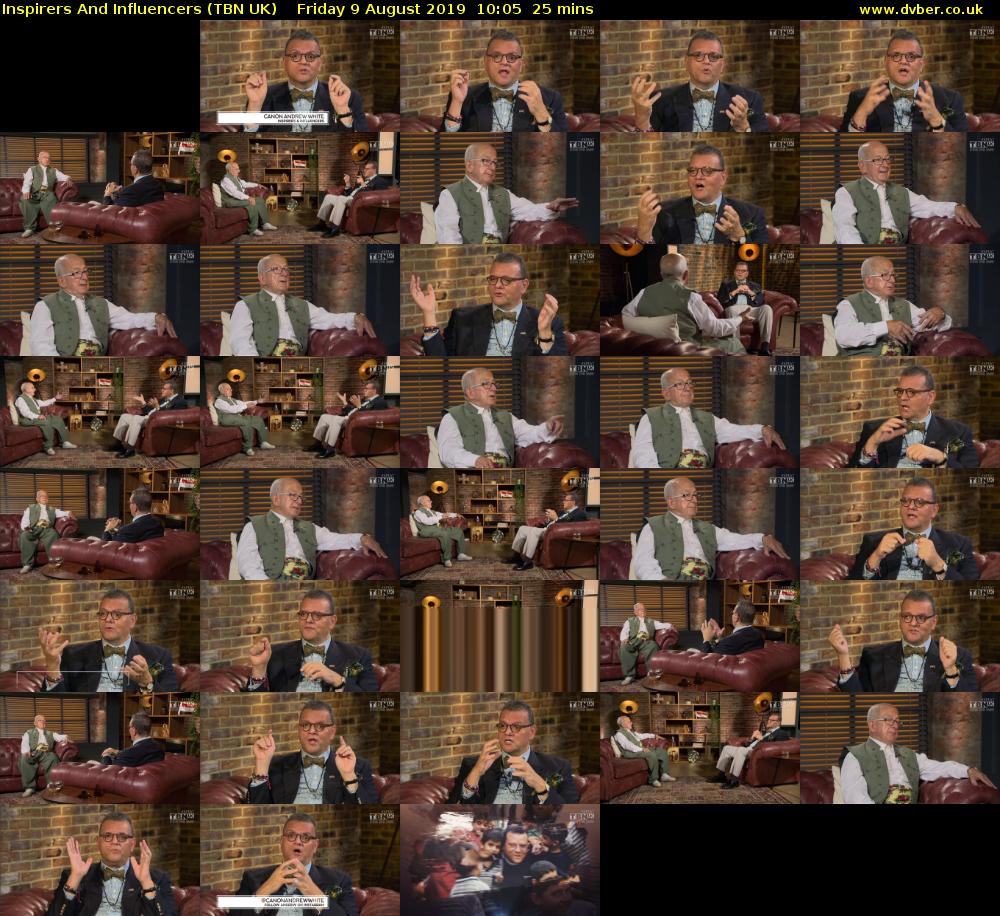 Inspirers And Influencers (TBN UK) Friday 9 August 2019 10:05 - 10:30