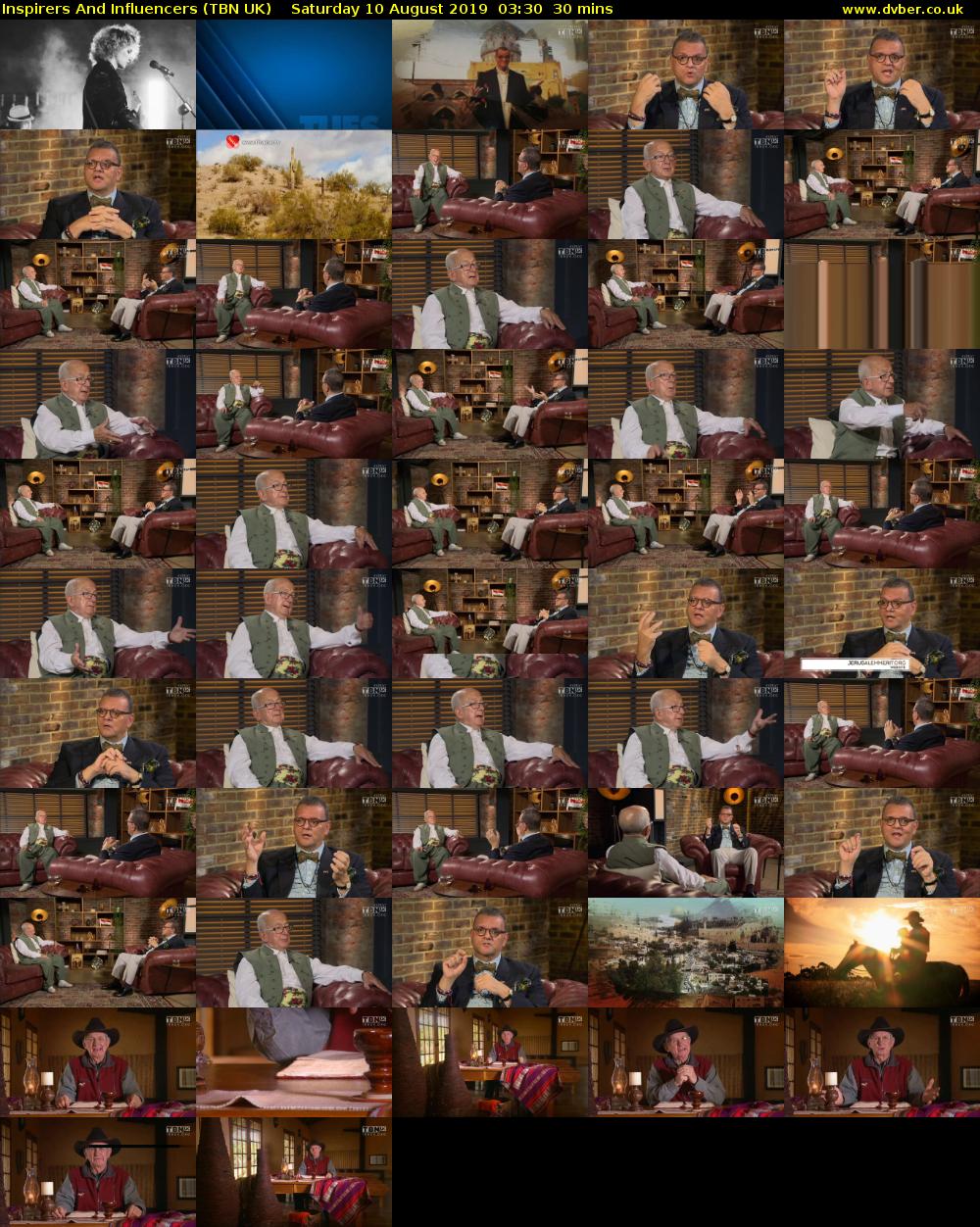 Inspirers And Influencers (TBN UK) Saturday 10 August 2019 03:30 - 04:00