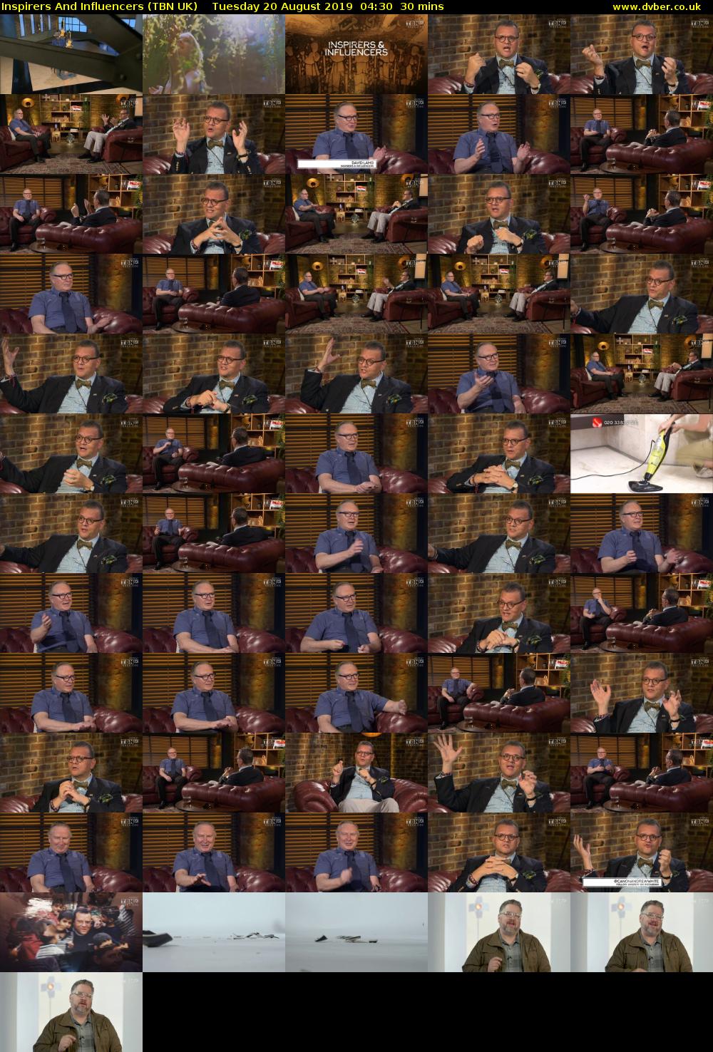 Inspirers And Influencers (TBN UK) Tuesday 20 August 2019 04:30 - 05:00