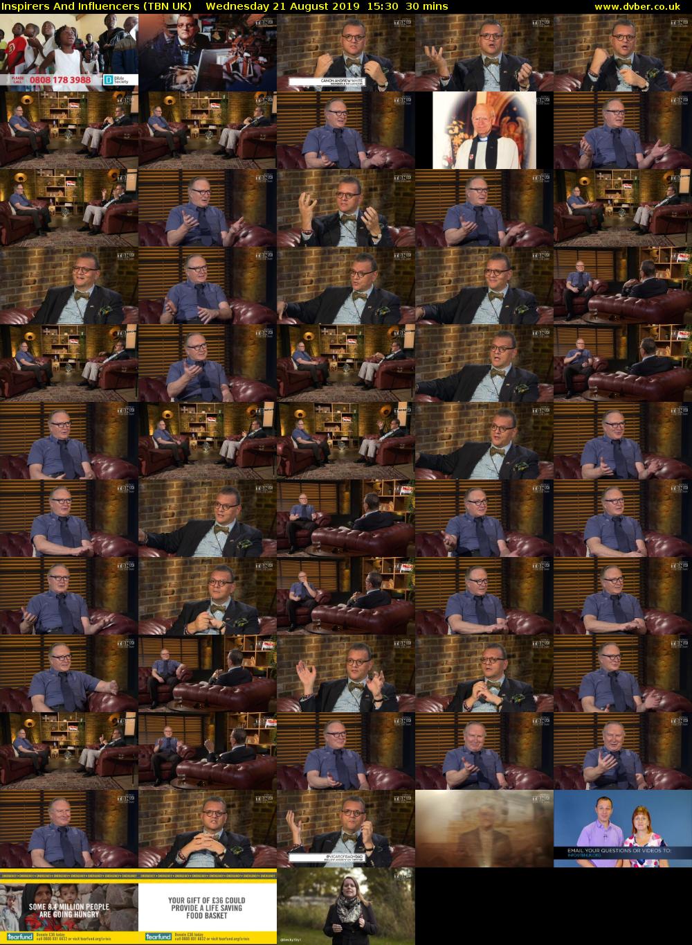Inspirers And Influencers (TBN UK) Wednesday 21 August 2019 15:30 - 16:00