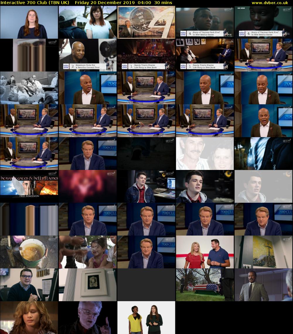 Interactive 700 Club (TBN UK) Friday 20 December 2019 04:00 - 04:30