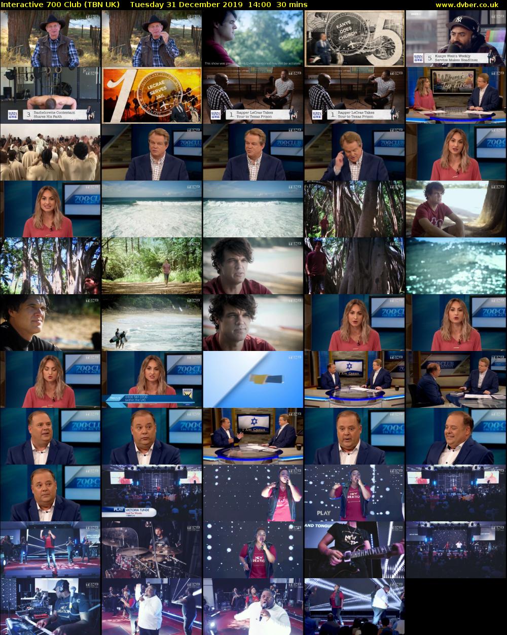Interactive 700 Club (TBN UK) Tuesday 31 December 2019 14:00 - 14:30