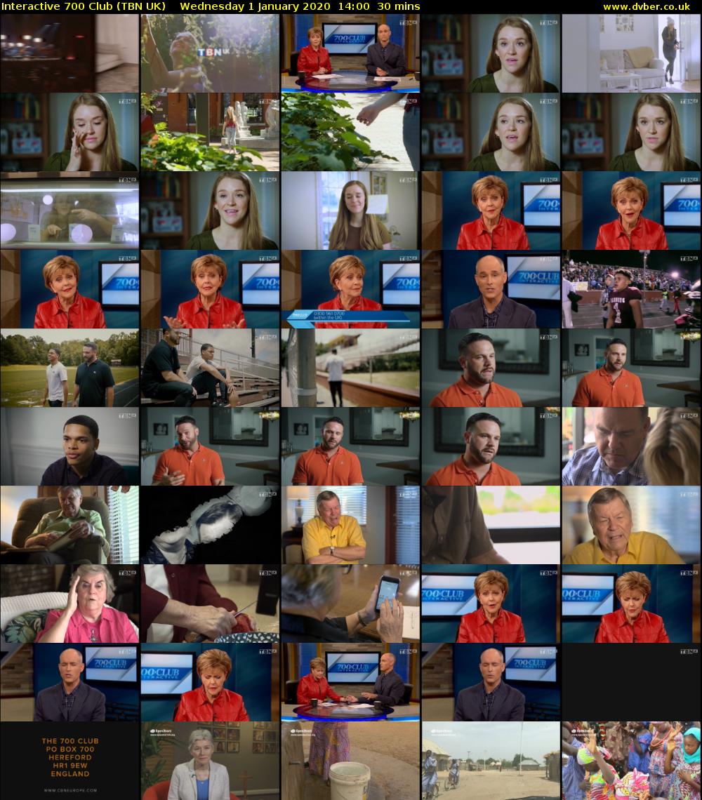Interactive 700 Club (TBN UK) Wednesday 1 January 2020 14:00 - 14:30