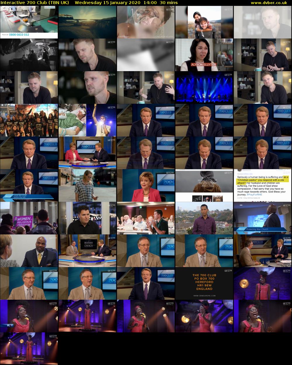 Interactive 700 Club (TBN UK) Wednesday 15 January 2020 14:00 - 14:30