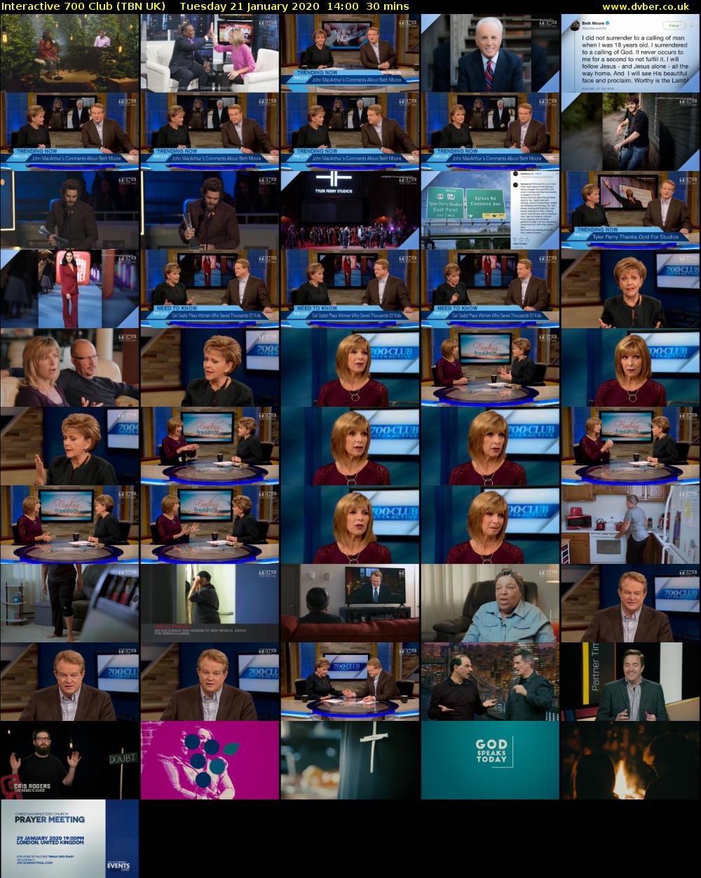 Interactive 700 Club (TBN UK) Tuesday 21 January 2020 14:00 - 14:30