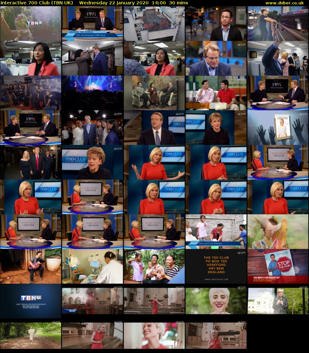Interactive 700 Club (TBN UK) Wednesday 22 January 2020 14:00 - 14:30