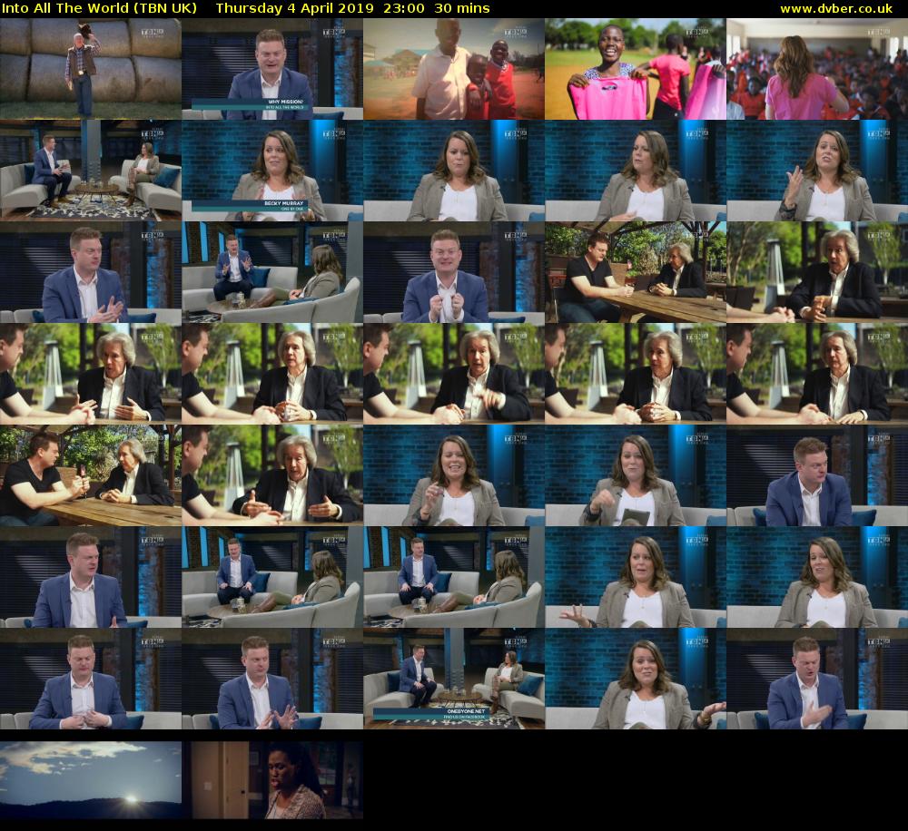 Into All The World (TBN UK) Thursday 4 April 2019 23:00 - 23:30