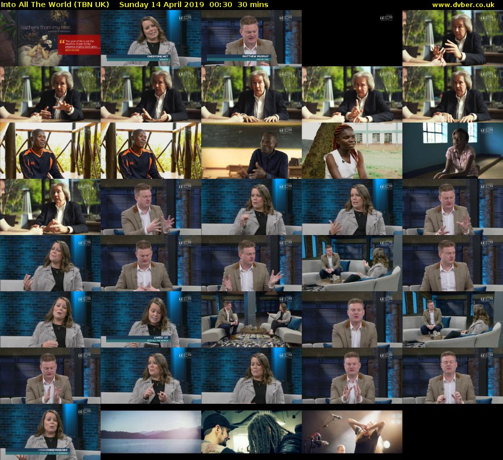Into All The World (TBN UK) Sunday 14 April 2019 00:30 - 01:00