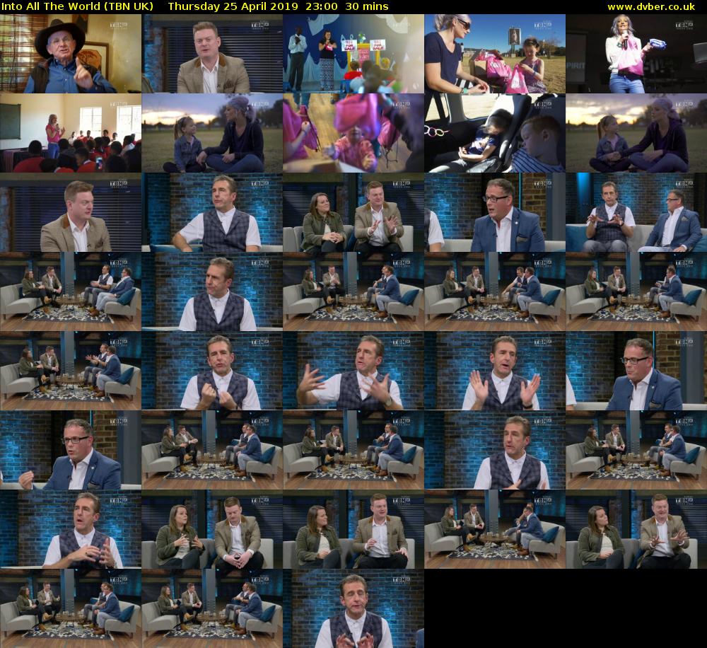 Into All The World (TBN UK) Thursday 25 April 2019 23:00 - 23:30