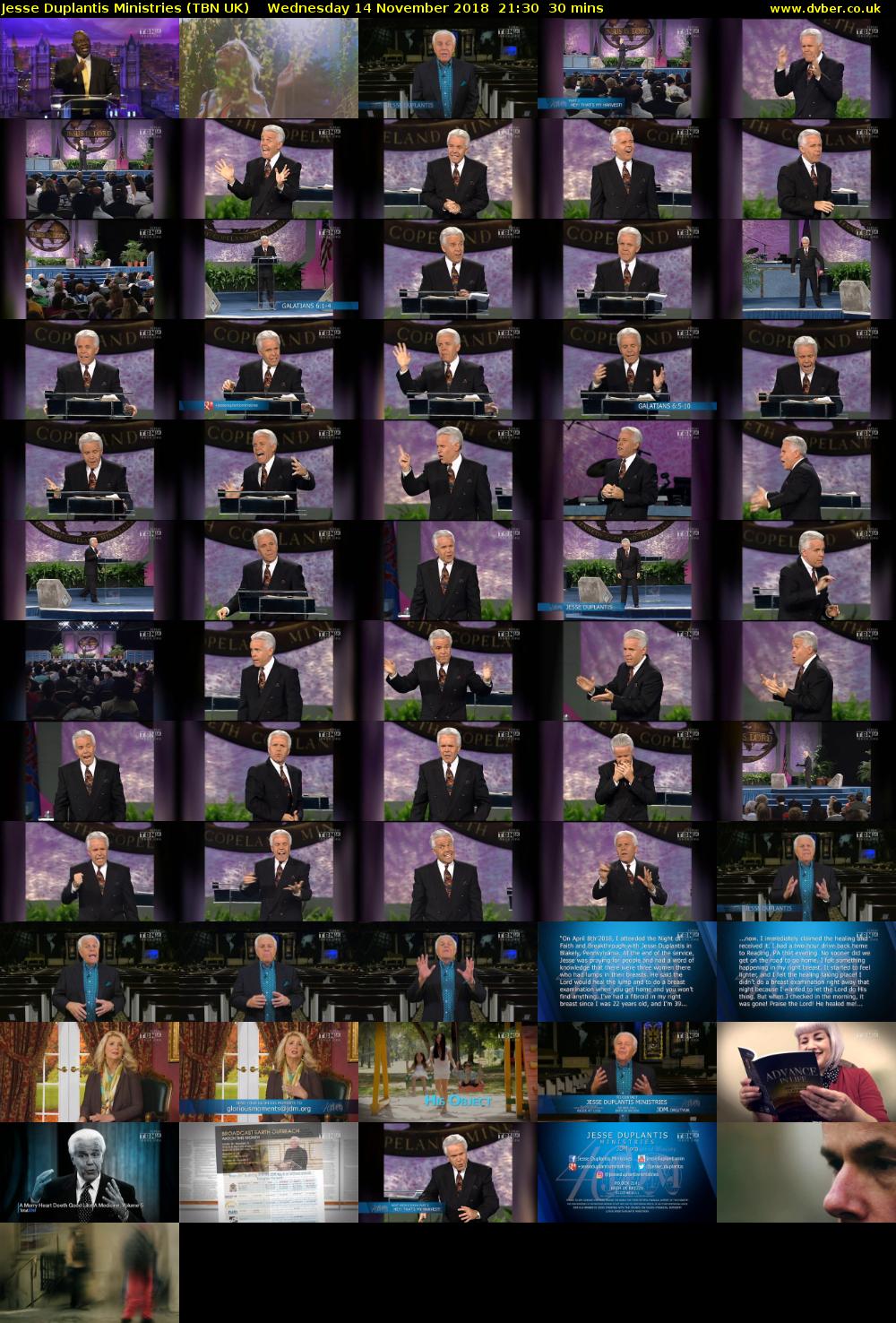 Jesse Duplantis Ministries (TBN UK) Wednesday 14 November 2018 21:30 - 22:00