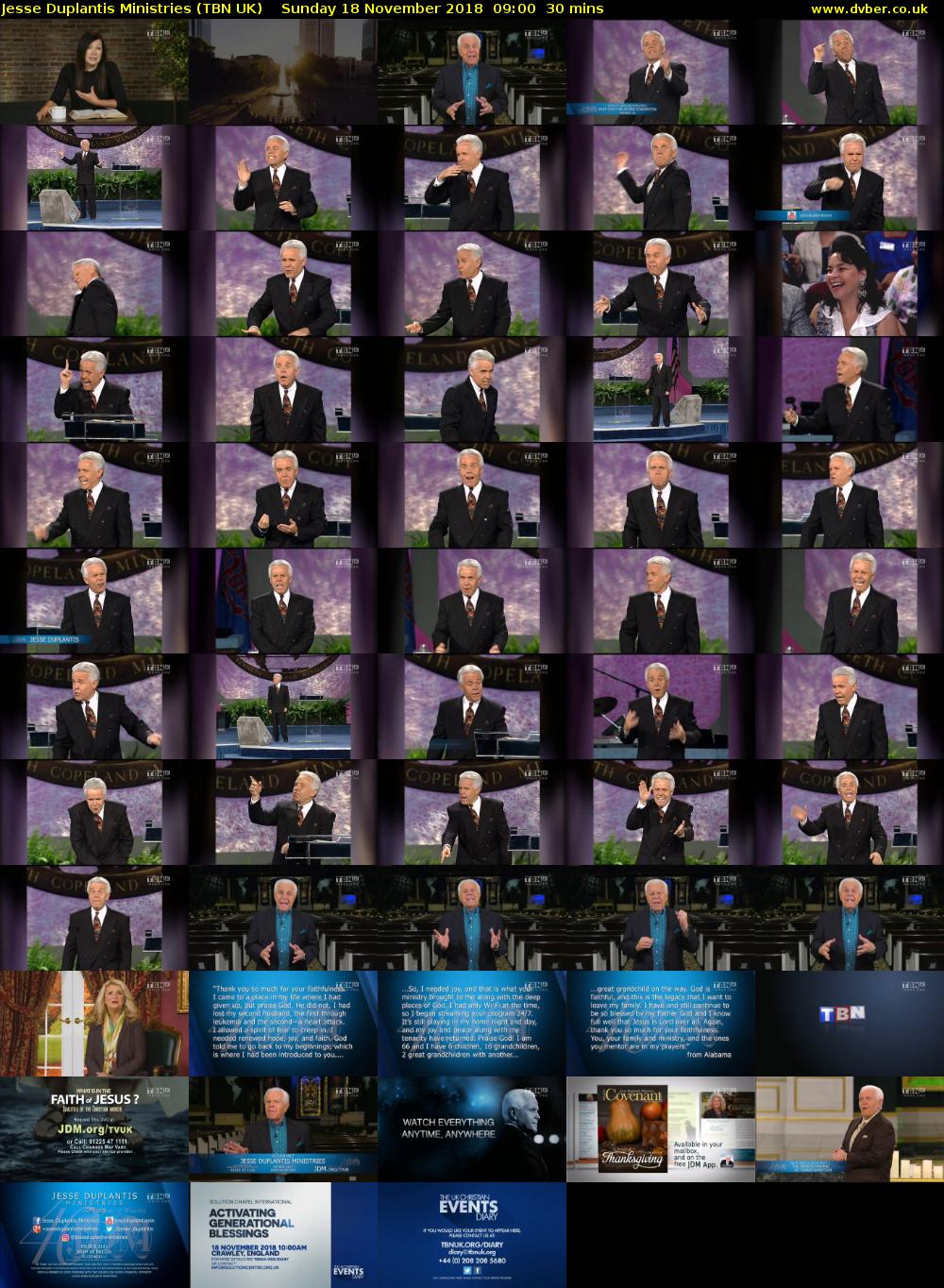 Jesse Duplantis Ministries (TBN UK) Sunday 18 November 2018 09:00 - 09:30