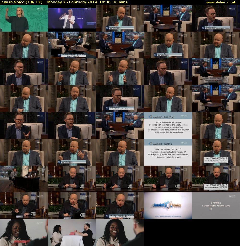Jewish Voice (TBN UK) Monday 25 February 2019 10:30 - 11:00