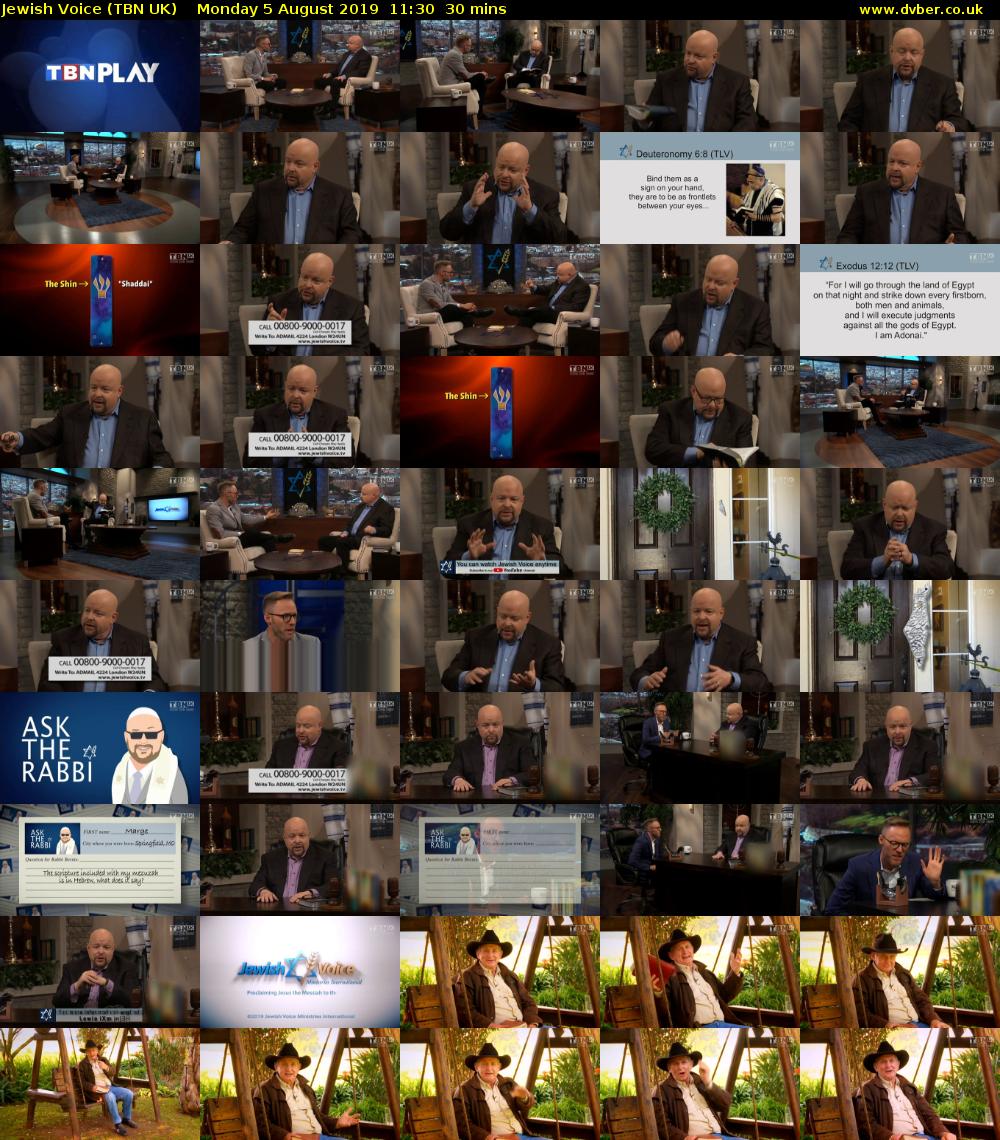 Jewish Voice (TBN UK) Monday 5 August 2019 11:30 - 12:00
