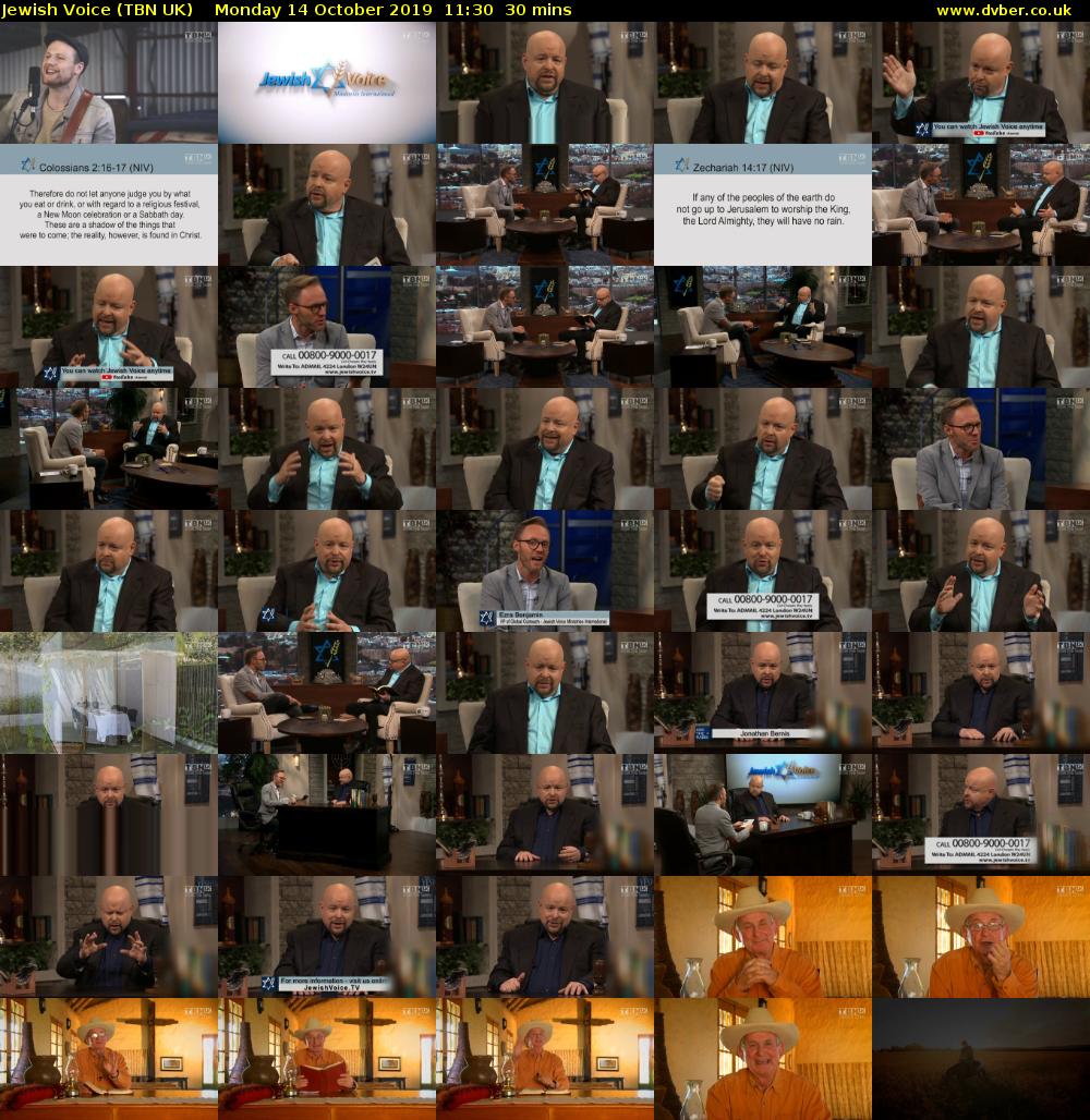 Jewish Voice (TBN UK) Monday 14 October 2019 11:30 - 12:00
