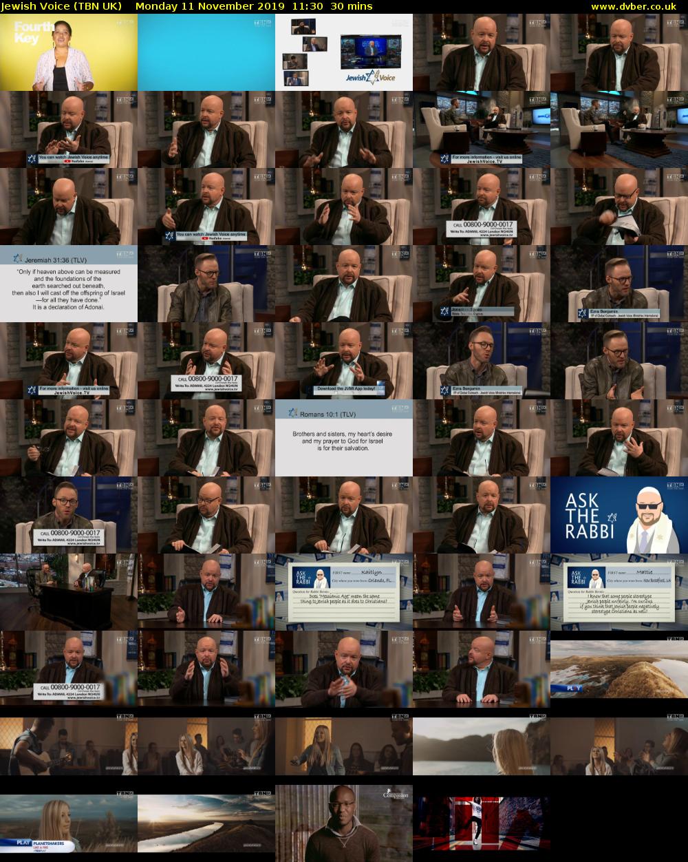 Jewish Voice (TBN UK) Monday 11 November 2019 11:30 - 12:00