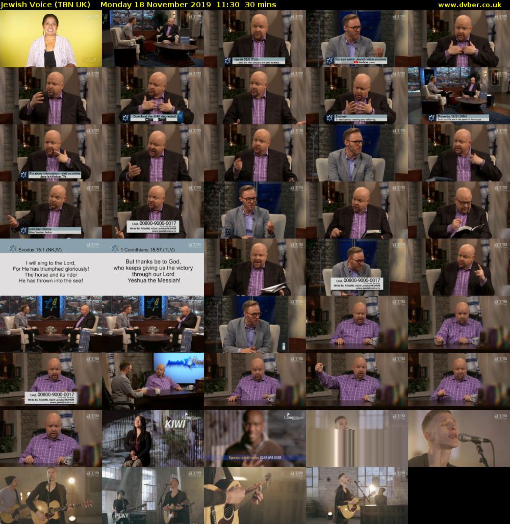 Jewish Voice (TBN UK) Monday 18 November 2019 11:30 - 12:00