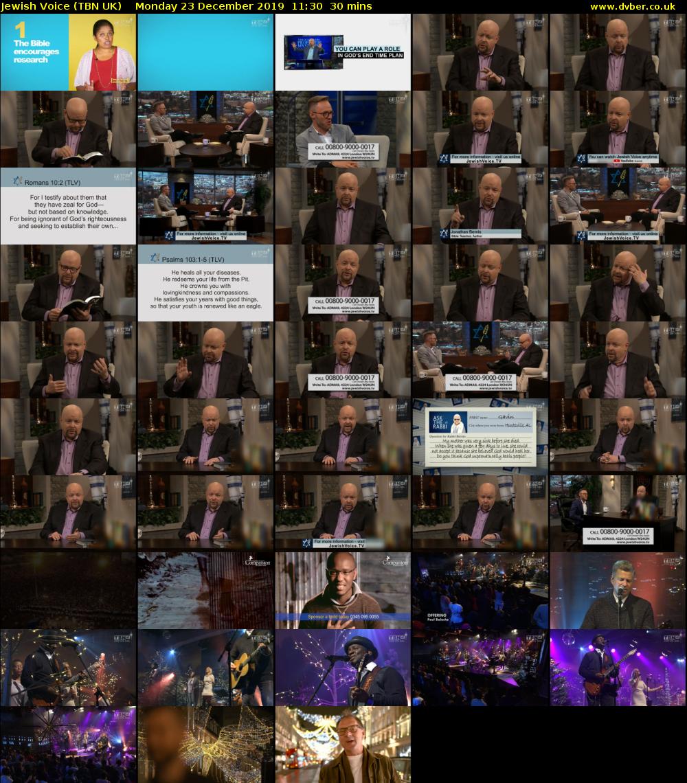 Jewish Voice (TBN UK) Monday 23 December 2019 11:30 - 12:00