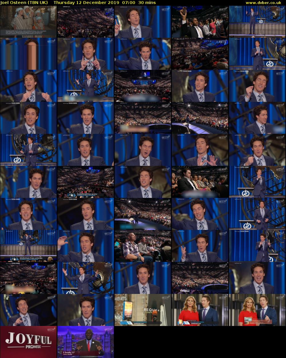 Joel Osteen (TBN UK) Thursday 12 December 2019 07:00 - 07:30